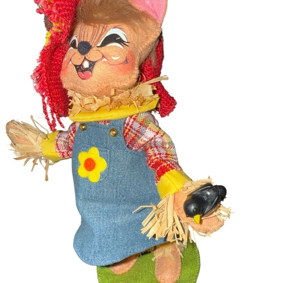 🌻 Annalee 2013 8” Scarecrow Girl Mouse – Fall Harvest Collectible Figurine - Picture 2 of 10